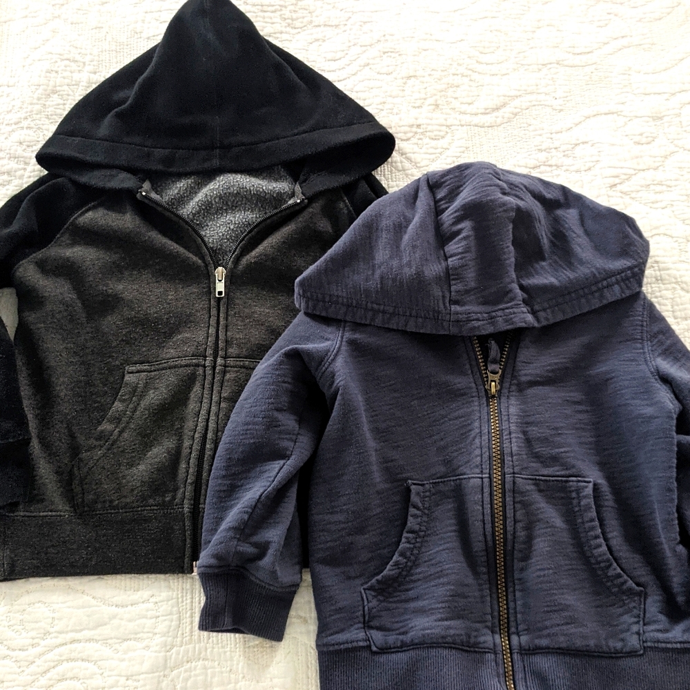 Bundle of two boys 4t zip up hoodies